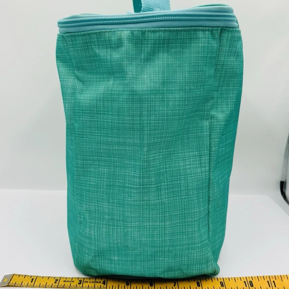 Thirty-One Go-To Thermal Pouch Tall Lunch Bag Turquoise Cross Pop Lunch Storage